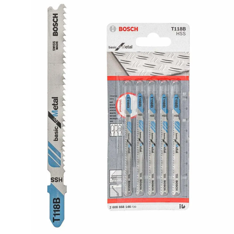 Kit Jogo 5 Peças Lâminas de Serra Tico Tico 67MM T-118 Bosch