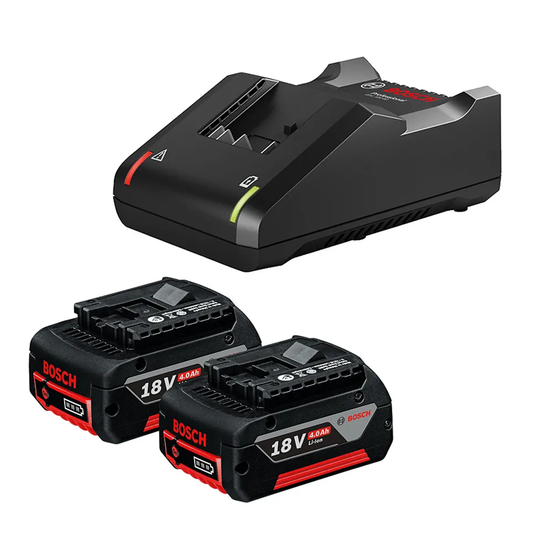 Kit Carregador + 2 Baterias de Lítio GBA 18V 4Ah Profissional Bosch