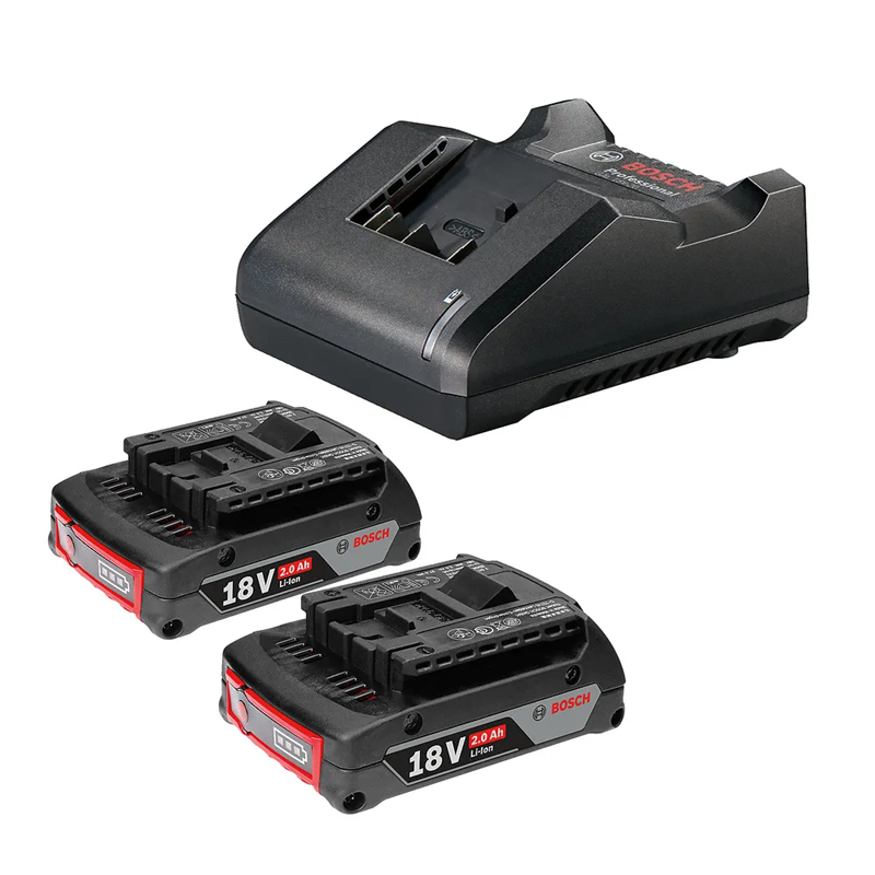 Kit Carregador + 2 Baterias de Lítio GBA 18V 2Ah Profissional Bosch